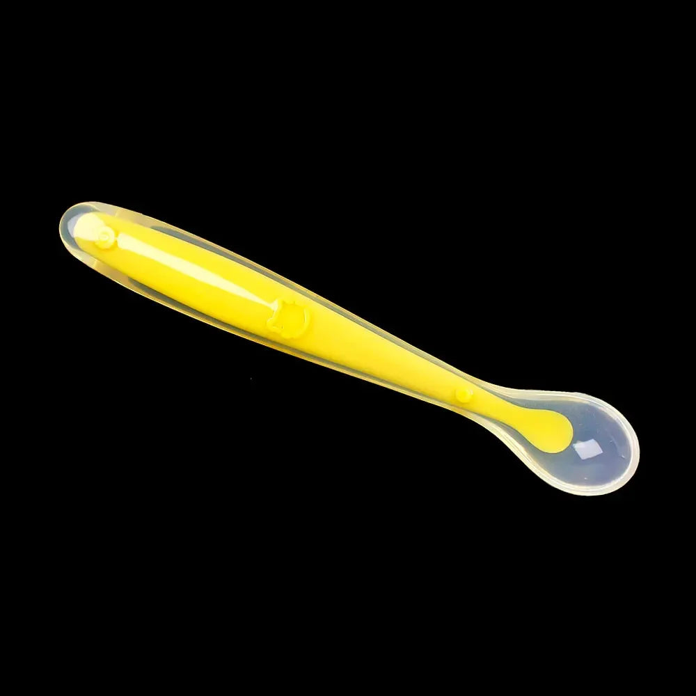 Babies' Silicone Spoon for Children Complementary Food Soft Spoon-Training Spoons Feeding Tablewares for Children Boys Girls