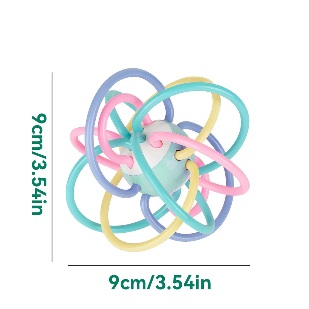 Baby Toys Manhattan Ball, Baby Teething Ball, Soft Rubber Teething Toy, Hand-Held Ball for Babies, Newborn Rattle