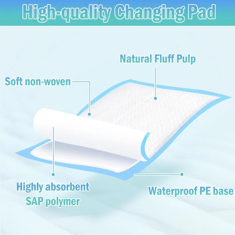 20/40/50/100Pack Disposable Changing Pads Baby Disposable Underpads Waterproof Breathable Underpads Bed Table Protector Mat