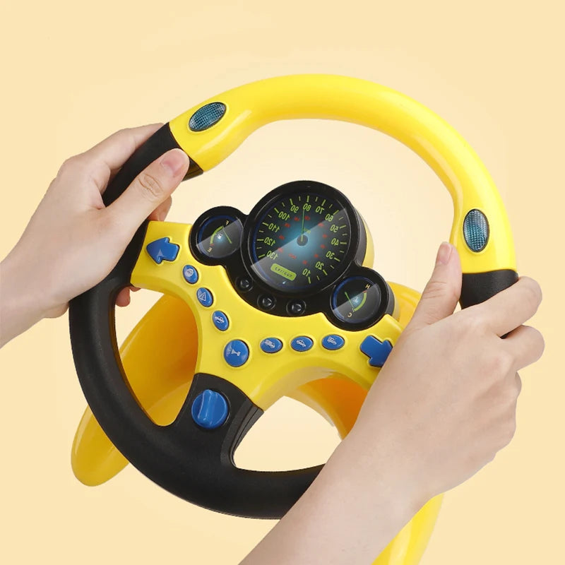 Electric Baby Steering Wheel Toy — Light & Sound Stroller Toy for Infants
