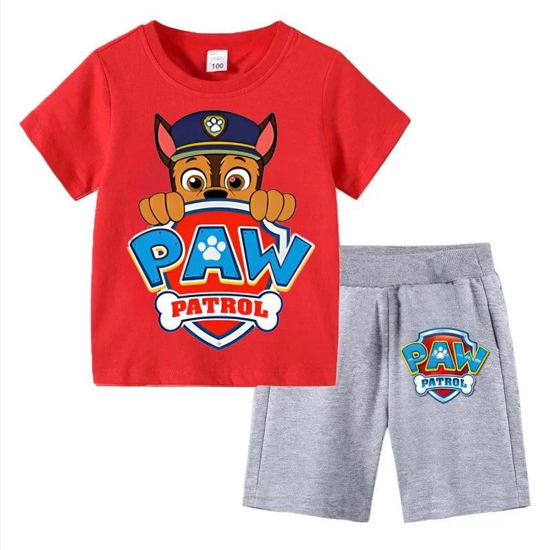 PAW Patrol Boys Summer Set — Short Sleeve T-Shirt & Shorts 2-Piece Outfit Ages 3–8