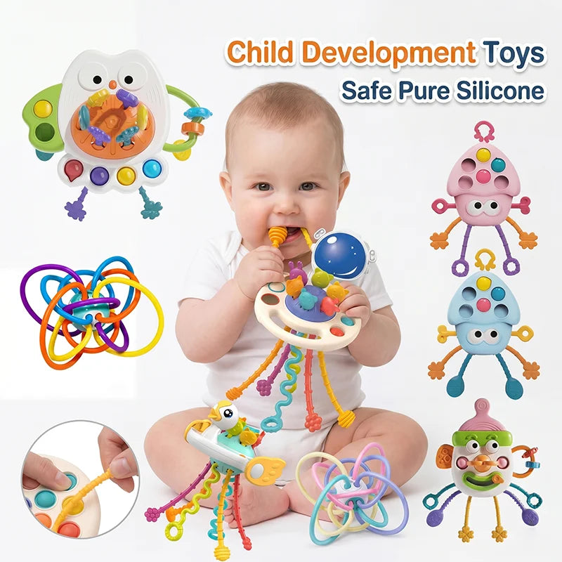 Montessori Pull String Sensory Toy for Babies & Toddlers (0–18 Months)