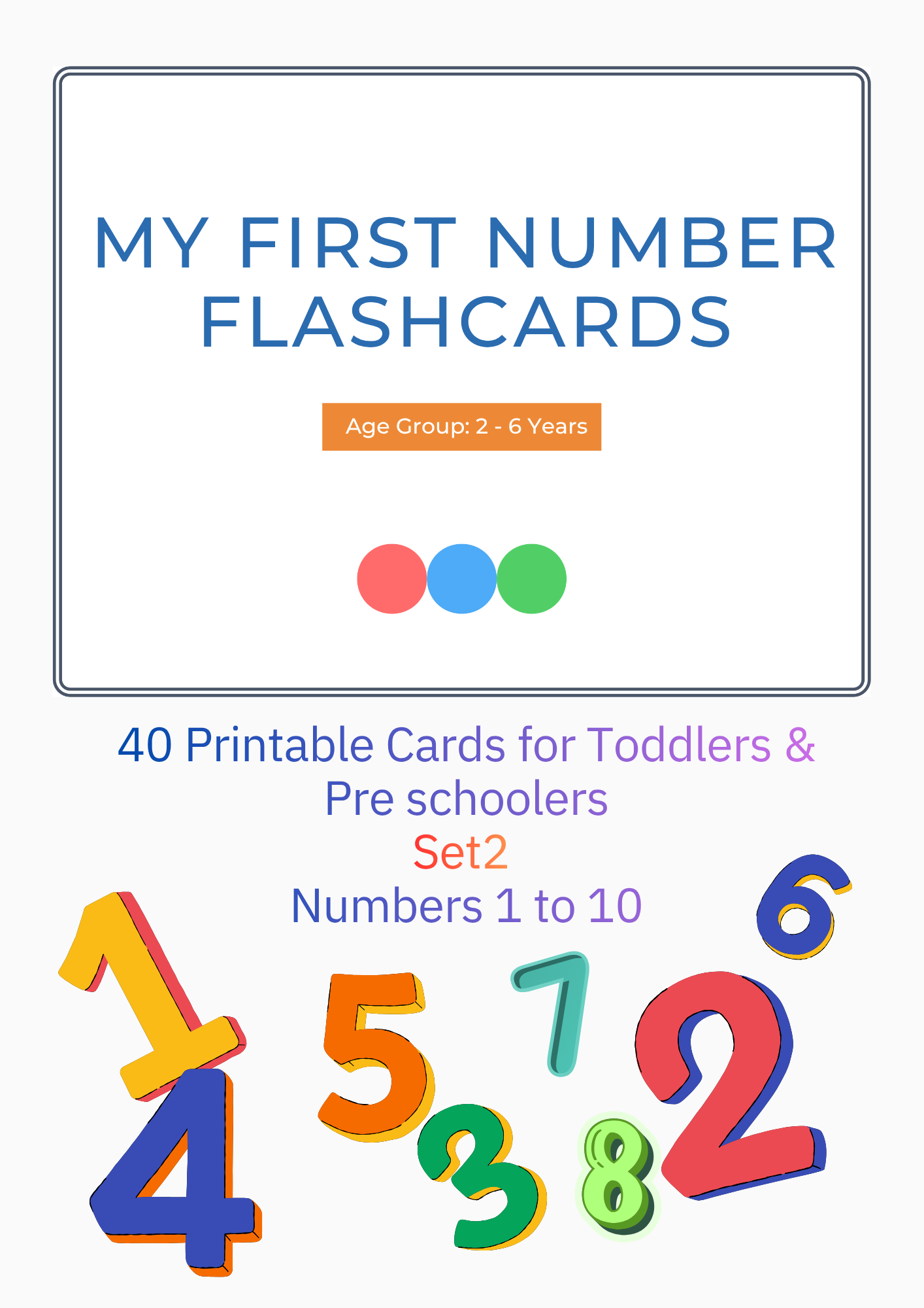 Toddler Learning Flashcards Bundle — Animals, Fruits, ABC, 123 & Numbers (4 Printable Sets)
